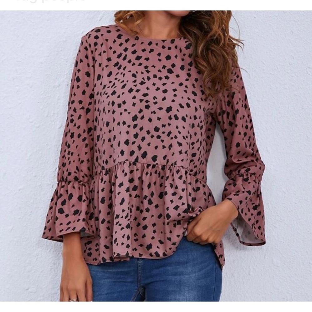 🔥LAST CHANCE🔥Confetti Crush Peplum Top - Picture 4 of 4